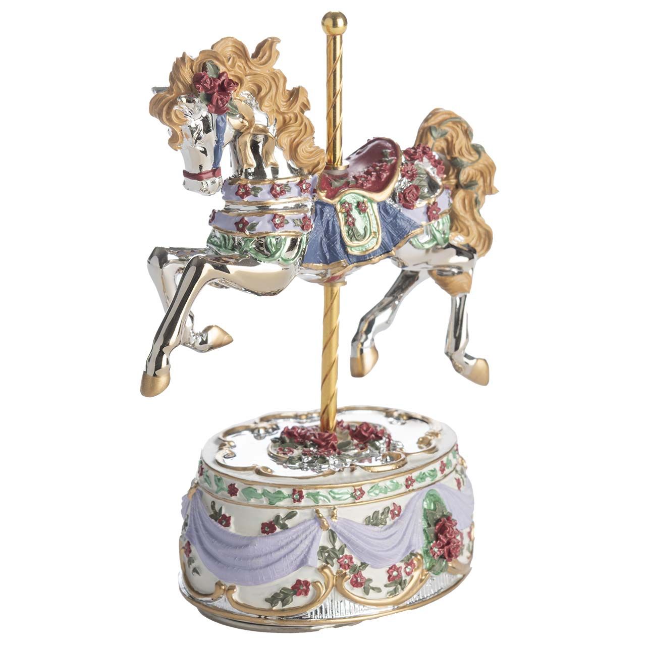 CAVALLO GIREVOLE CON CARILLON h. 18 AZZURRO